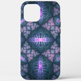3D-Fraktal-Kunstmuster Türkis Lila Rosa Case-Mate iPhone Hülle