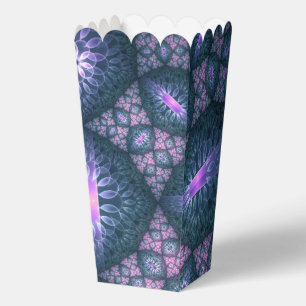 3D-Fraktal-Kunstmuster Türkis Lila Rosa Geschenkschachtel