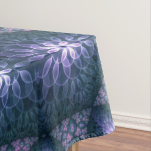 3D-Fraktal-Kunstmuster Türkis Lila Rosa Tischdecke