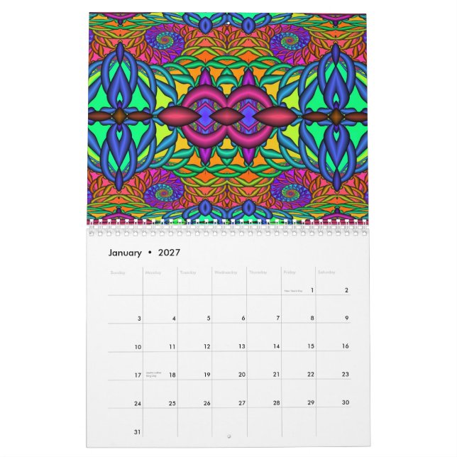 3D Fraktale 2012 Kalender (Jan 2027)