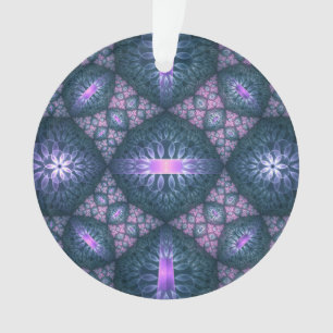3D-Fraktalkunst abstraktes Muster Blau Lila Rosa Ornament