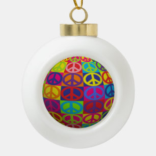 3D-Friedensplätze Keramik Kugel-Ornament