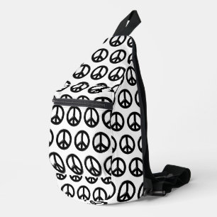 3D-Friedenssymbol Schwarz Crossbody Bag