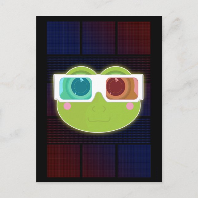 3D Frosch Postkarte (Vorderseite)