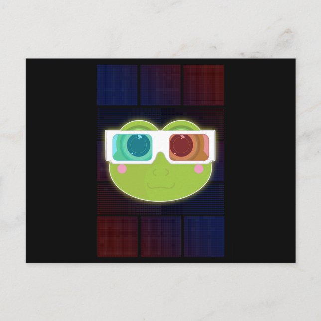 3D Frosch Postkarte (Vorderseite)