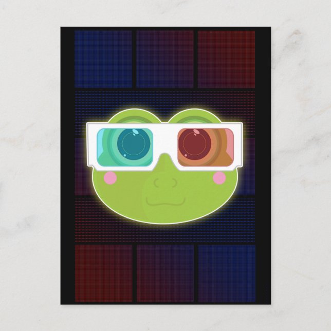 3D Frosch Postkarte (Vorderseite)