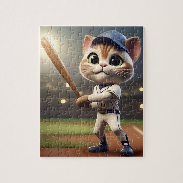 3D Funny Baseball Cat, (Vertikal)