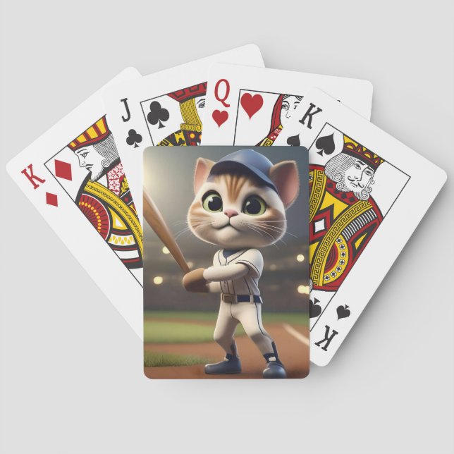 3D Funny Baseball Cat, Spielkarten (Rückseite)