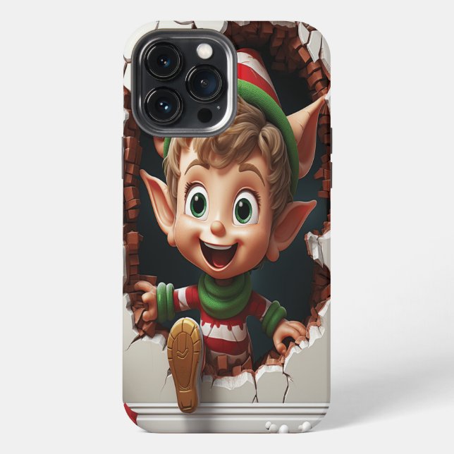 3d Funny Niedlich Christmas Elf iPhone 13 Pro Max Hülle (Rückseite)