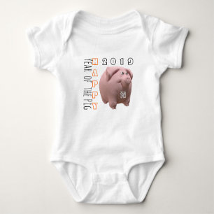 3D Funny Pig Chinesisches Neujahr 2019 Baby B 2 Baby Strampler