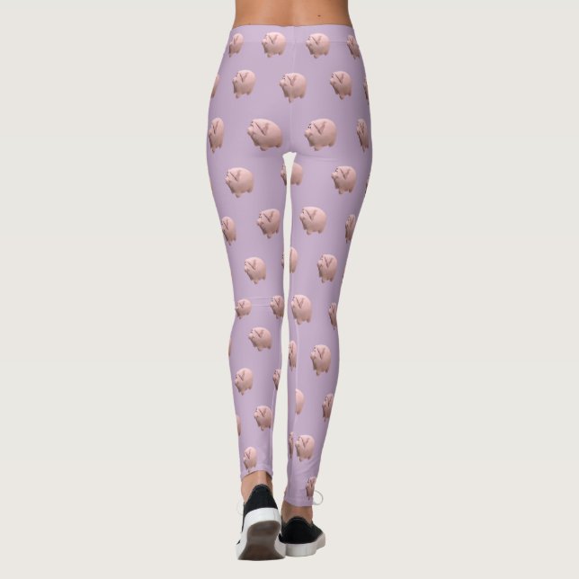 3D Funny Pig Jahr Geburtstag wählen Leggings 1 (Rückseite)