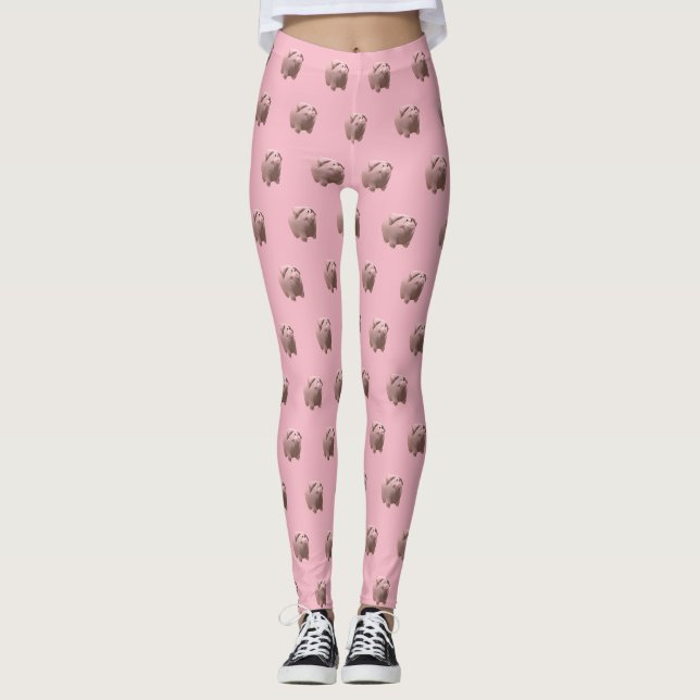 3D Funny Pig Year Zodiac wählen Leggings 2 (Vorderseite)