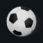 3D-Fußballball Button<br><div class="desc">3D Fußball-Bild macht ein lustiges Geschenk für jeden Fan! Personalisieren Sie diese,  indem Sie Ihren eigenen Text hinzufügen oder die Hintergrundfarbe ändern.</div>