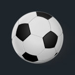 3D-Fußballball Button<br><div class="desc">3D Fußball-Bild macht ein lustiges Geschenk für jeden Fan! Personalisieren Sie diese,  indem Sie Ihren eigenen Text hinzufügen oder die Hintergrundfarbe ändern.</div>