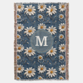 3D-Gänseblümchen-Stickerei-Denim-Blanket mit indiv Decke