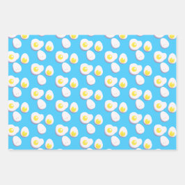 3D gekochte und gefrorene Eier Geschenkpapier Set