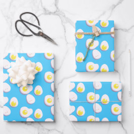 3D gekochte und gefrorene Eier Geschenkpapier Set