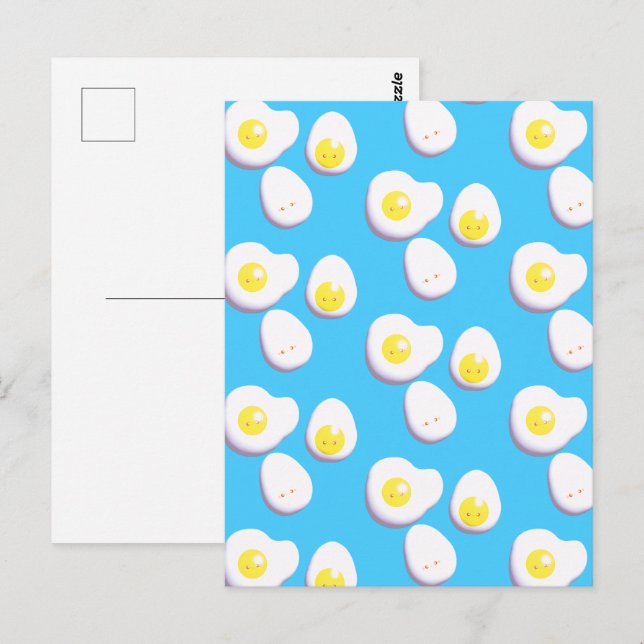 3D gekochte und gefrorene Eier Postkarte (Vorne/Hinten)