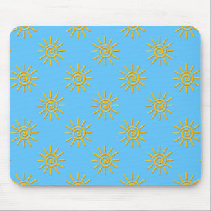 3D-Gelbe Sonnensegel Zeichnend Muster Mousepad