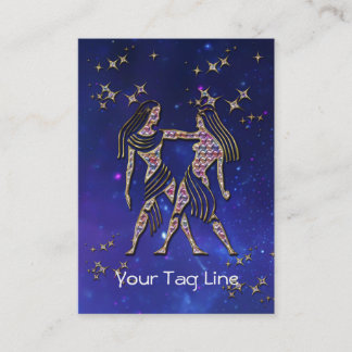 3D Gemini - Zodiac-Zeichen - Astrologisches Zeiche Visitenkarte