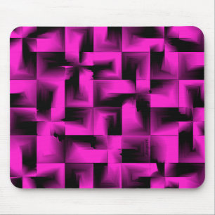 3D Geometrie - schockierendes Rosa AH2009 Mousepad