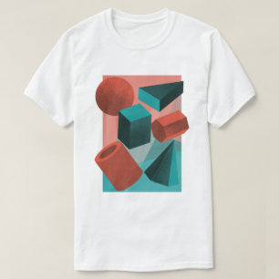 3D-geometrische abstrakte Formen T-Shirt