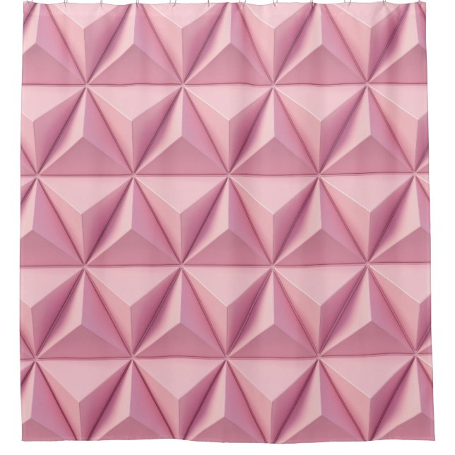 3D geometrische Dreiecke: minimalistischer Hinterg Duschvorhang (Vorderseite)