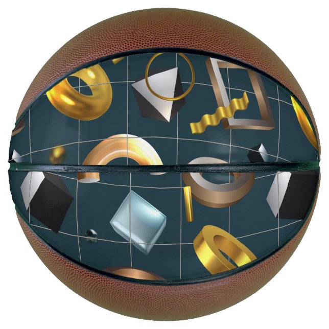 3D Geometrisches Muster Basketball (Vorderseite)
