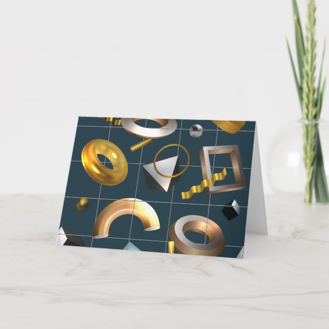 3D geometrisches Muster Dankeskarte (Vorderseite)