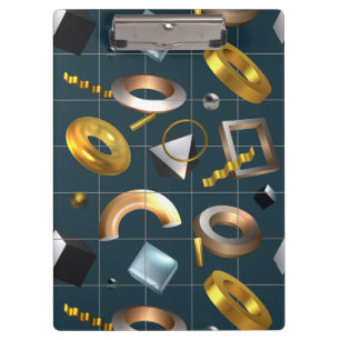 3D Geometrisches Muster Klemmbrett