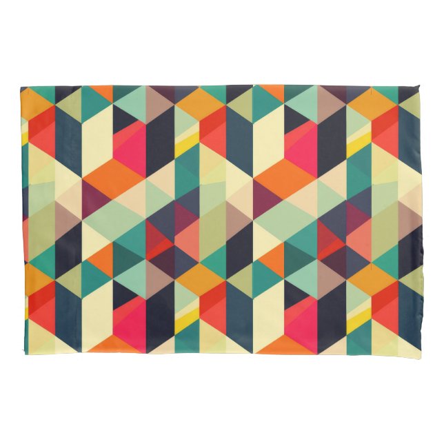 3D Geometrisches Muster RETRO Ästhetische Farbe Kissenbezug (Vorderseite)