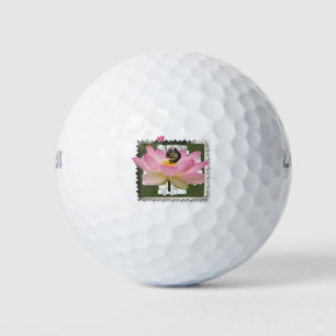 3D Gerahmt Adorable Baby Eichhörnchen auf Blume Golfball