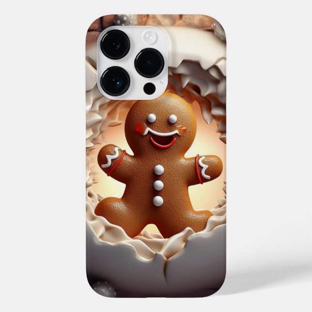 3D Gingerbread Mann Weihnachten Case-Mate iPhone 14 Pro Hülle (Rückseite)