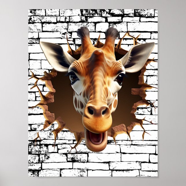 3D Giraffe Wallfahrtskirche Madonna del Sasso Poster (Vorne)