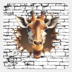 3D Giraffe Wallfahrtskirche Madonna del Sasso Quadratischer Aufkleber