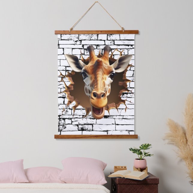 3D Giraffe Wallfahrtskirche Madonna del Sasso Wandteppich Mit Holzrahmen (Schlafzimmer)