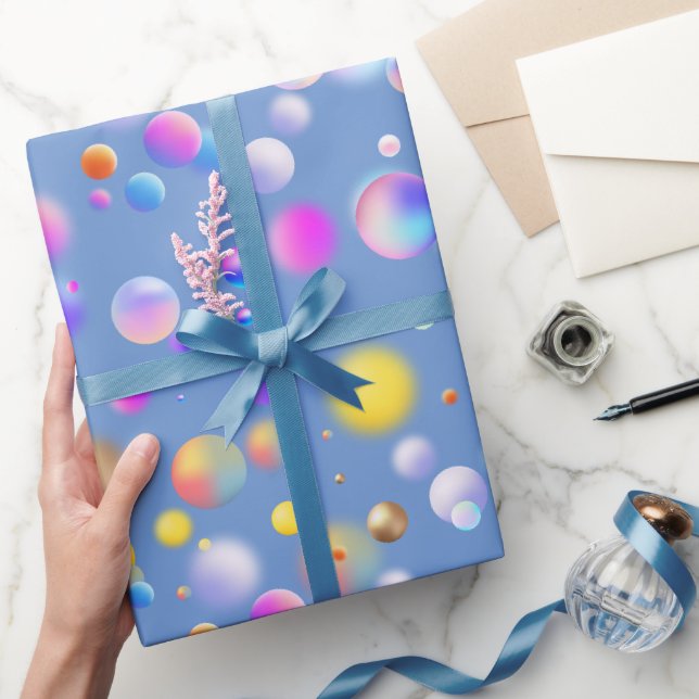 3D-Gleitschalenmuster LBlue BG Geschenkpapier (Schenken)