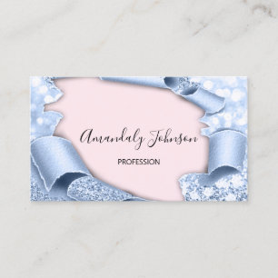 3D Glitzer Makeup Artist Rose Rosa Blauer Glitzer Visitenkarte