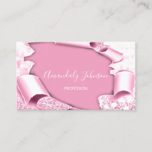 3D Glitzer Makeup Artist Rose Rosa Glam Visitenkarte