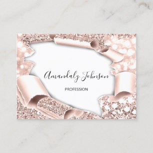 3D Glitzer Makeup Event Friseur Rose Gold Visitenkarte