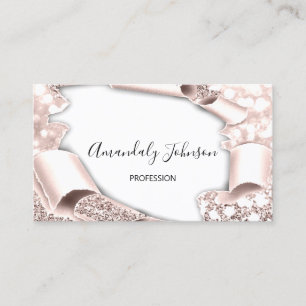 3D Glitzer Makeup Event Plane Rose Glam Rose Visitenkarte