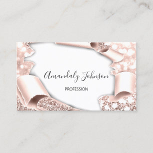 3D-Glitzer Makeup Event-Planer Rose Blush Glam Visitenkarte