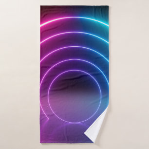 3d, glühende Linien, Tunnel, Neonlichter, virtuell Badehandtuch