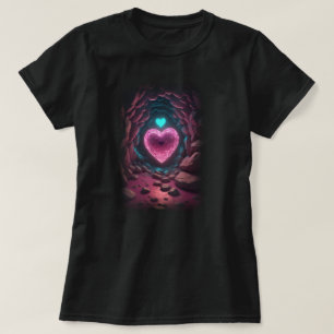 3d glühendes Herz tief innen T-Shirt