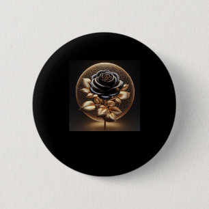 3d Gold Black Rose #16 Aufkleber Button