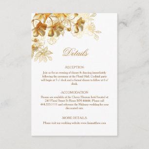 3D Gold Blumen Weiß Begleitkarte
