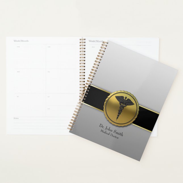 3D Gold Medical Caduceus Emblem Professional Planer (Anzeige)
