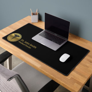 3D Gold Medizinischer Caduceus Professional Emblem Schreibtischunterlage