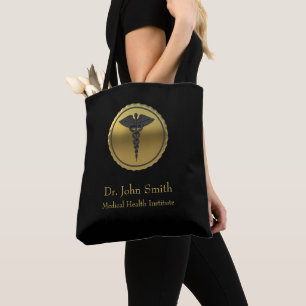 3D Gold professionelles medizinisches Caduceus-Emb Tasche