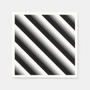 3D Gradient Black, Gray and White Stripe Serviette
